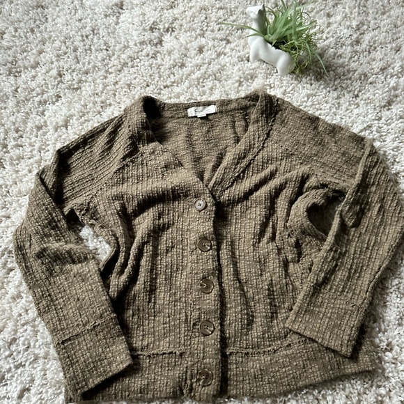 Tura Vince Camuto vintage y2k button up warm cozy green sweater cardigan. - Picture 5 of 5